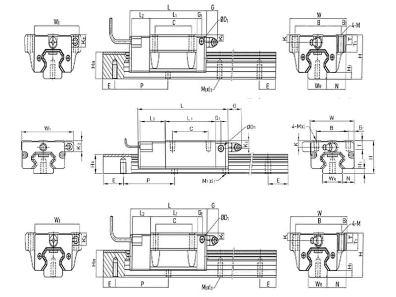 HIWIN H15C H20C H25C Block PG