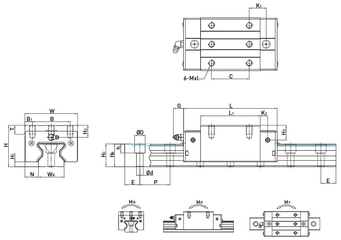 Thanh Ray Trượt Vitme Dẫn Hướng Máy CNC, Cơ Khí, Công Nghiệp HIWIN CRG 2 Thanh Ray Trượt Máy CNC Cơ Khí Công Nghiệp HIWIN CRG