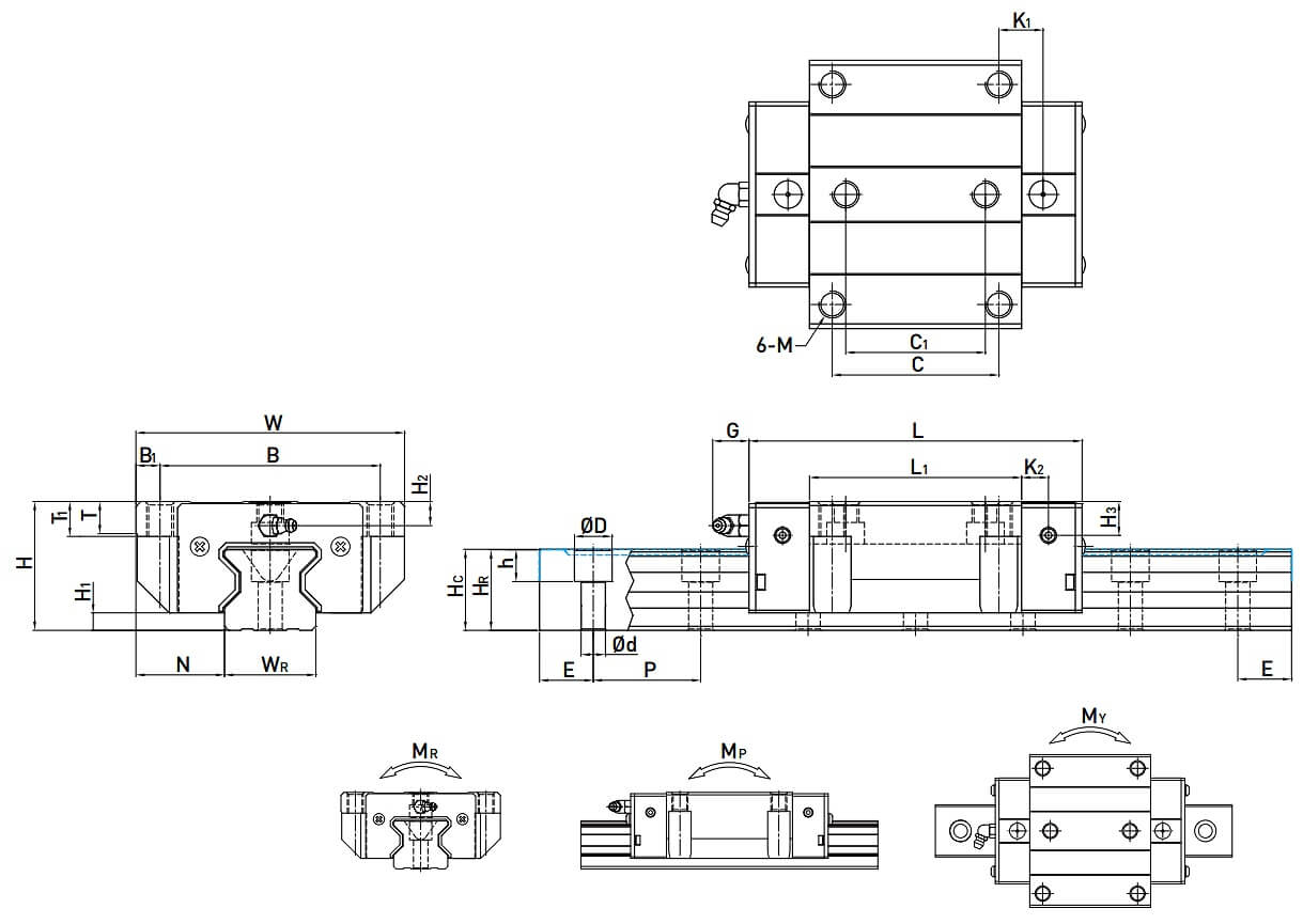 Thanh Ray Trượt Vitme Dẫn Hướng Máy CNC, Cơ Khí, Công Nghiệp HIWIN CRG 3 Thanh Ray Trượt Máy CNC Cơ Khí Công Nghiệp HIWIN CRG